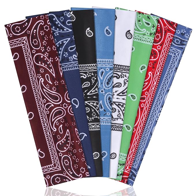 8 Pack Headbands for Women Non Slip - Stylish Sports Hair Bands for Women's Hair - Soft Cotton Cloth Stretchy Headbands for Women for Yoga, Outdoor Exercise Running