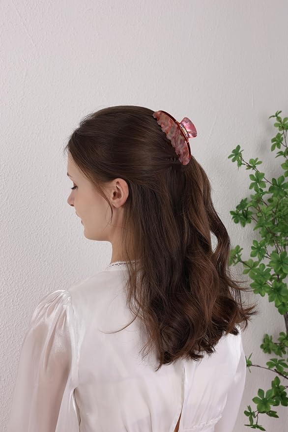 Durable Acetate Hair Clips - 4-Inch Brown starry sky Claw Clips for Fine and Thick Hair (Brown starry sky)