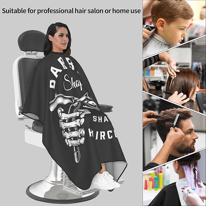 Adult Barber Cape, Professional Salon Haircut Capes, Haircut Kit Hairdressing Apron for Home Salon Barbershop