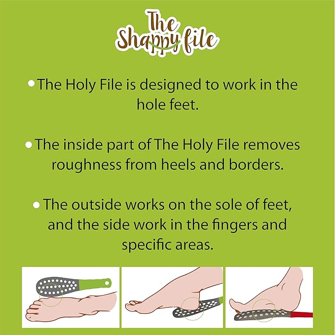 Holy Coarse Foot File (Teal Color), Callus Remover, Double Sided, Wet or Dry