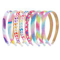 Fishdown Rainbow Headband for Girls，8 pcs Glitter Headbands for Girls, Glitter Heart Headband for Toddler Kids Sequin Headbands for Girl
