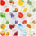 84 Pack Collagen Face Masks Skincare for Women, Hydrating and Moisturizing Sheet Face Masks for Women Skin Care, Face Mask Gifts Set for Spa Party, Bulk Facial Masks Suitable for All Skin Types