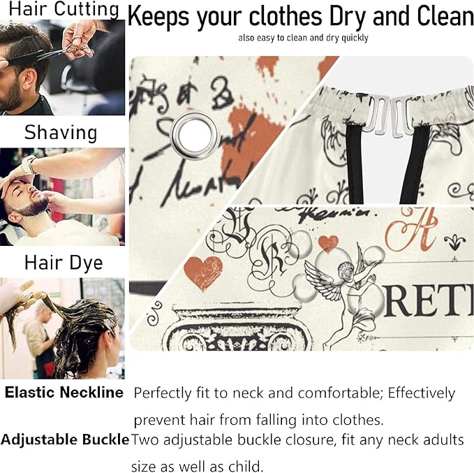 visesunny Professional Barber Cape Polyester Hair Cutting Salon Cape Apron Anti-Static Beard Bib Grooming Apron