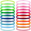 Duufin 20 Pieces Elastic Sport Headbands Non Slip Grip Elastic Headband Thin Colorful Workout Headbands for Women Men and Girls, 20 Colors