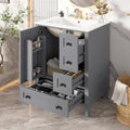 Bellemave 24" Bathroom Vanity with Sink Combo Set, Solid Wood Frame Bathroom Storage Cabinet with 3 Drawers, Soft Closing Cabinet Door with Organizer, Grey