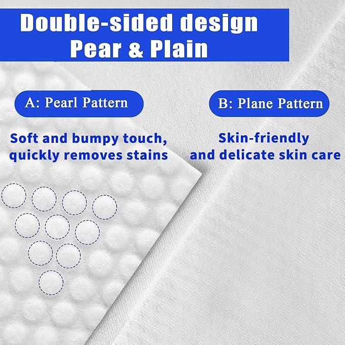 400 Count Disposable Face Towel, Dual-Textured Clean Wipes – Dry/Wet Use, Ultra-Soft Facial Towels, Lint-Free Face Towel Disposable for Women Cleansing, Makeup, Travel