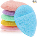 6 PCS Face Sponges for Cleansing and Exfoliating Facial Sponges for Washing Face Cleansing Puff Colorful Reusable Makeup Remover Exfoliating Pads for Daily Clean
