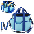 Abbylike Grooming Tote Bag for Horses and Dogs Organize Tack Tools Equestrian Grooming Kit Care Portable with Multiple Pockets for Supplies(Stylish,10.63 x 10.63 x 9.45 Inch,Blue)