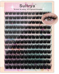 Lash Clusters DIY Eyelash Extensions Volume Lashes Fluffy Individual Lashes 3D Multi-Layered Wispy False Eyelashes Faux Mink Self-Application at home with Natural Look (8-16mm, D01-MULTI)