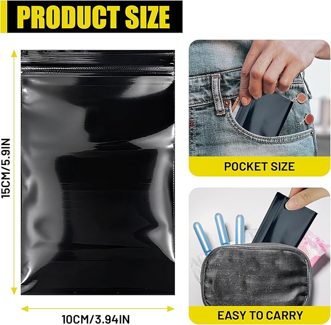 Sanitary Napkin Disposal Bags, Women Tampon Disposal Bags for Feminine Hygiene, Self-sealing, Black, 120 pcs (4 x 6 inches)