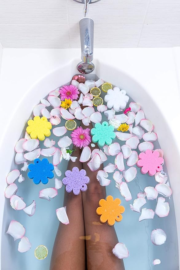 Spongelle Freesia Pear Wild Flower Buffer Body Scrubber | Bath & Shower Loofah for Women | Exfoliator with Body Wash Infused Sponge-| 14+ uses,(Pack of 2)