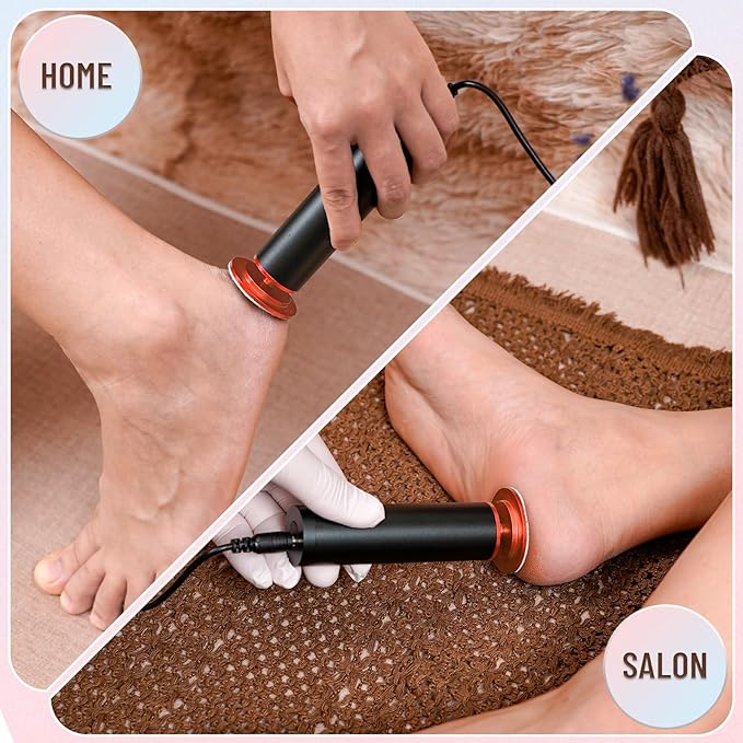 Dermawave Electric Foot File Callus Remover for Feet, Professional Electric Foot Sander Filer Grinder with 60 Sandpaper Discs for Men & Women, Pedicure Tool for Corn Dead Skin Cracked Heel
