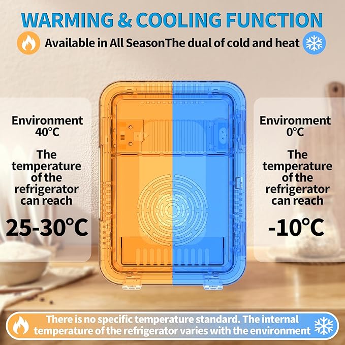 4L Mini Fridge with LED Mirror, Dual Cooling & Warming Function, 3L/6 Cans Capacity, Ultra-Quiet Portable Refrigerator for Skincare, Makeup, Car and Home Use