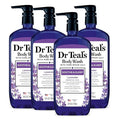 Dr Teal's Body Wash with Pure Epsom Salt, Soothe & Sleep with Lavender, 24 fl oz (Pack of 4)