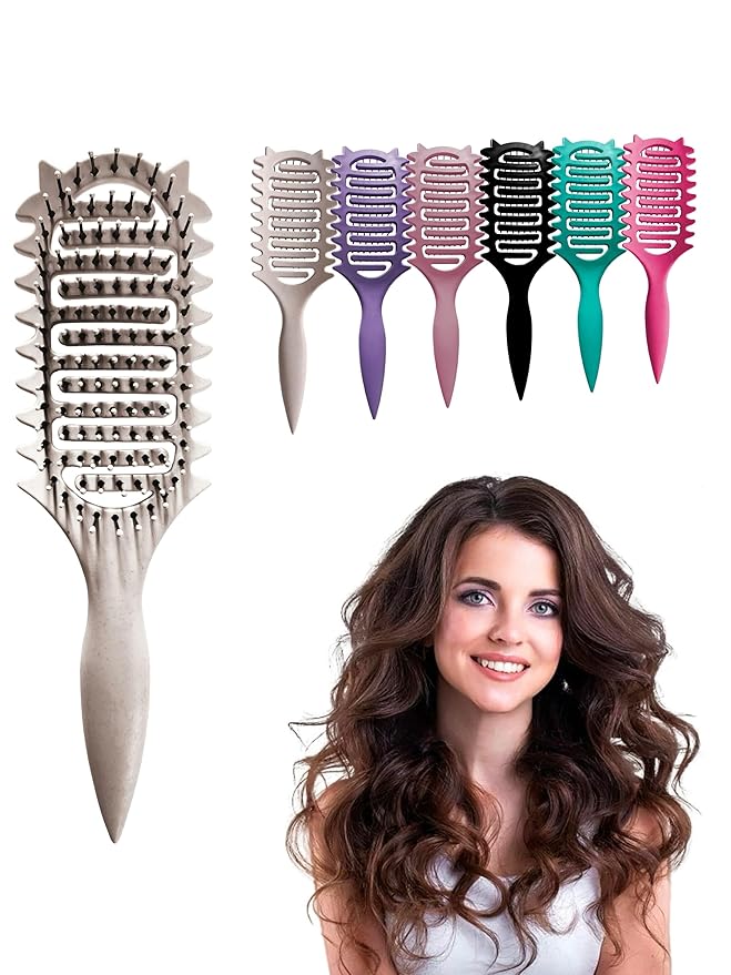 Curl Defining Brush,2026 Vented Hair Brush for Detangling Styling,Curl Defining Brush,Shaping And Defining Curls For Women And Men(Off White)