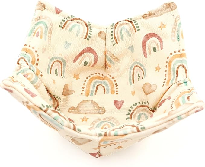 Cotton Microwavable Bowl Cozy, Microwave-Safe Hot Bowl Holders, Soup Bowl Cozy Bowl Hot Pads (E)