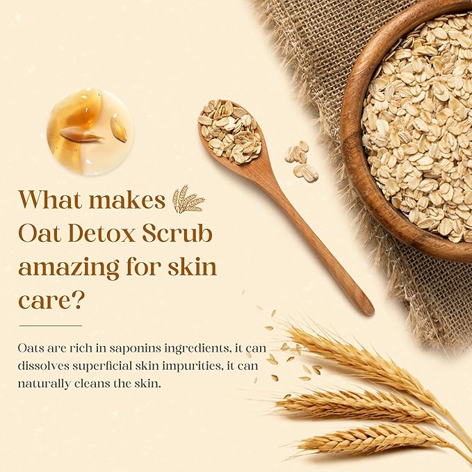 Oat Armpit Detox Scrub 8.8 oz with Peppermint, Aloe Vera and Walnut Shell Powder, Underarm Scrub Helps on Removing Odor, Deep Cleanse & Exfoliating, for Legs, Knee, Feet, Hands Whole Body, Armpit