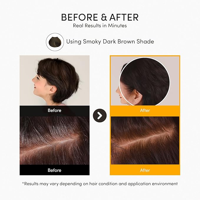 Instant Hair Dye Shampoo Ampoule, Permanent Hair Color Dye - Paraben-Free, Hair Color for Gray Hair Coverage with Keratin & Collagen, 5-Minute Easy and Fast Coloring, Made in Korea (Wine Brown)