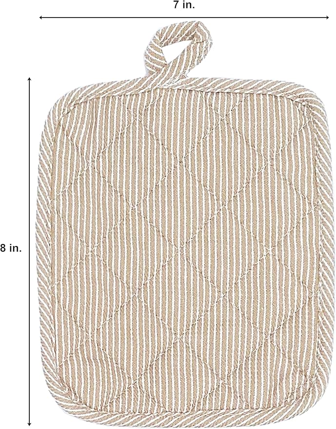 American Linen Pot Holders, Hot Pads, Table Pads for Kitchen and Dining Table, Non Slip Heat Resistant Hot Pot Holder (Beige, 8 Pack)