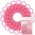 Nugilla 18 Packs Reusable Makeup Remover Pads with a Washable Laundry Bag, Resuable Microfiber Round Towel Skin Face Towels, Soft Makeup Remover Cloth, Fast Drying Washcloth (Pink)