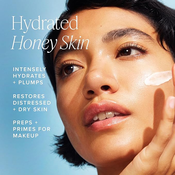 Farmacy Ceramide Face Moisturizer - Honey Halo Ultra Hydrating Facial Moisturizer with Buckwheat Honey + Ceramides - Helps Restore Barrier + Replenish Dryness - Plumping Skin Care for Dry Skin (9ml)