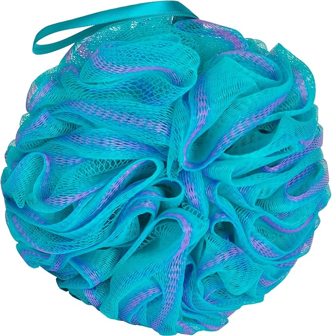 Urbanstrive Shower Bath Sponge XL 75g Soft Shower Loofahs Balls for Body Wash Men Women Bathroom Accessories, 1 Pack, Black (Green-Purple)