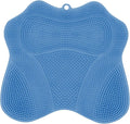 Dual-Sided Silicone Shower Foot Scrubber Mat – Foot Scrubber in Shower for Deep Cleaning & Exfoliation | Wall-Mounted Shower Foot Scrubber Mat & Back Cleaner for Men and Women(Blue, Standard)