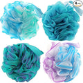 Chuya Bath Sponges Loofahs 70 Grams Large Size,4 Pack Shower Sponge Exfoliating Cleaning Bath Loofa Body Scrubber Balls for Women Men Children Washing