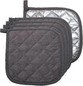 5 PCS Pot Holders for Kitchen, Cotton Potholers with Great Heat Resistance, Hot Pads, Trivets for Cooking and Baking Grey