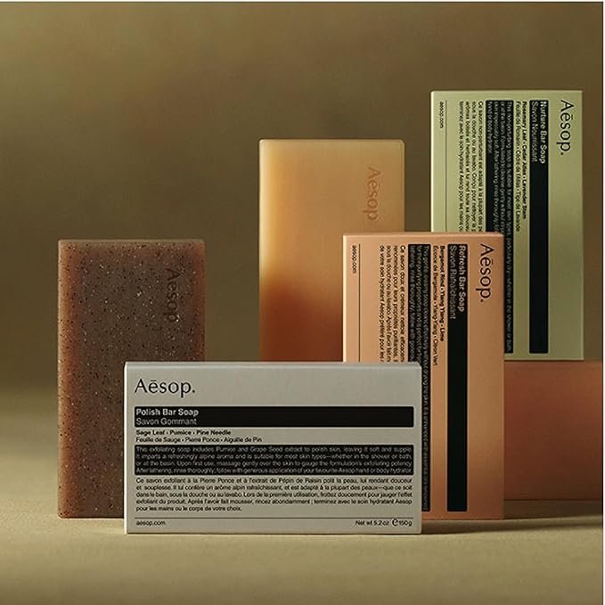 Aesop Bar Soap Trio | Formulated with Botanical Oils to Cleanse, Exfoliant, and Nourish | Suitable for All Skin Type | For Men & Women | 5.2 oz (Pack of 3)