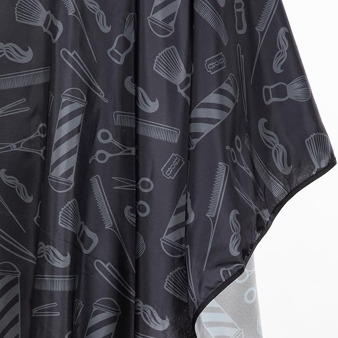 Black Hair Cutting Barber Cape Professional Nylon Waterproof Chemical Salon Color Cape for hair stylist, 62" x 54"