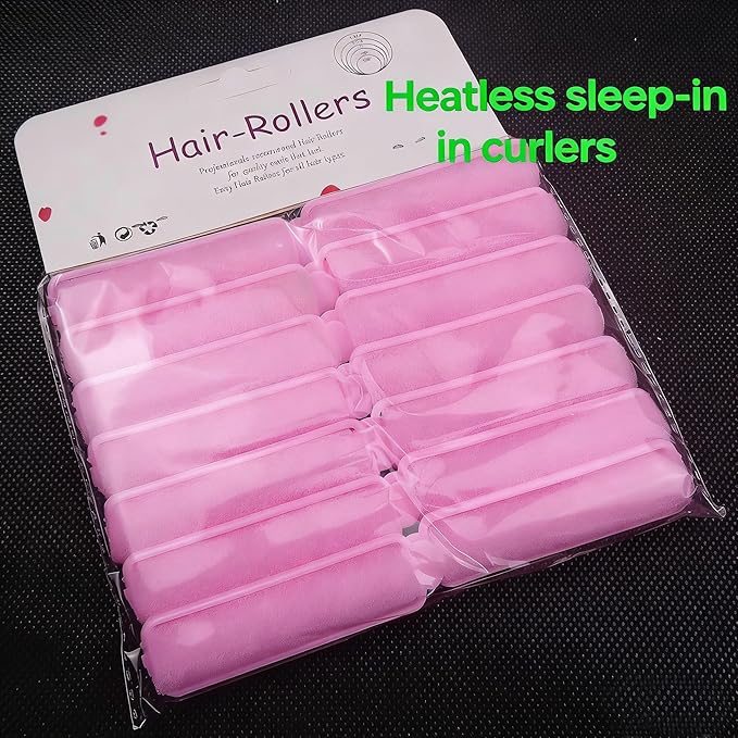 14-Pack Foam Sponge Hair Rollers 2.4 Inch Hair Curlers to Sleep In Soft Sleep Rollers Hair Curlers for Curls Style Heatless Hair Curler