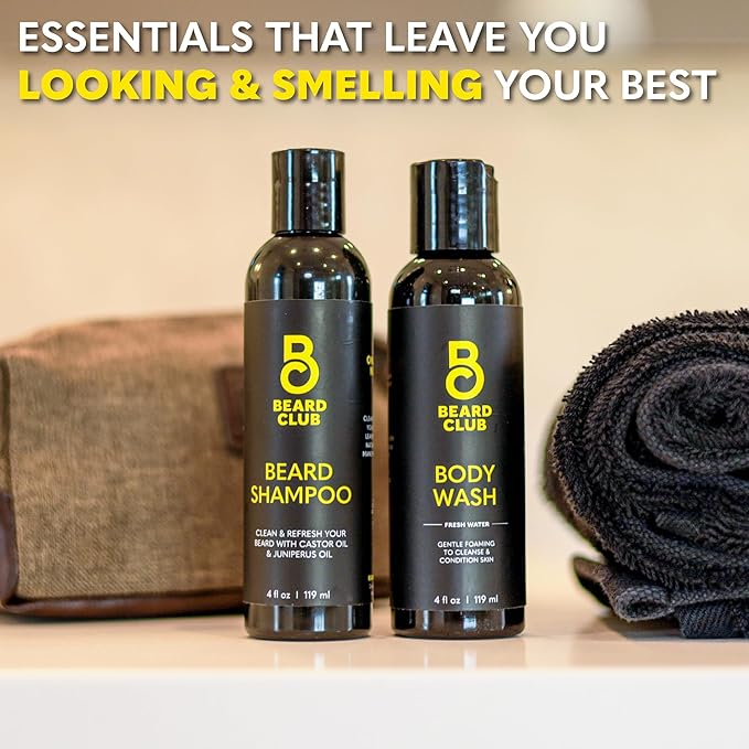 The Beard Club Fresh Water Body Wash: Invigorating All-in-One Shower Gel for Men, Deep Cleansing & Moisturizing Formula, Sulfate-Free, with Natural Essential Oils, 4 fl oz