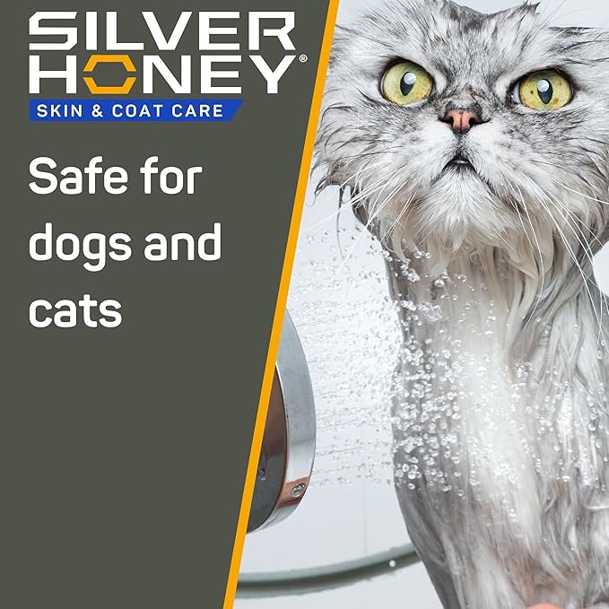 Silver Honey Nourish & Soothe Leave-in Conditioner 16 fl oz, Dog & Cat Skin & Coat Care, Natural Manuka Honey + MicroSilver BG, Pump Bottle