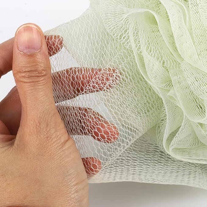 6 Pack Shower Loofah Bath Sponge, 75g/pc Large Exfoliating Body Scrubber Shower Scrunchies for Women and Men