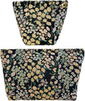 2 Pcs Makeup Bags, Large Cosmetic Bag Travel Toiletry Bag Organizer for Women, Embroidery Craft, Floral Makeup Bag Small Cosmetic Pouch Purse with Zipper Gifts for Girls Teen