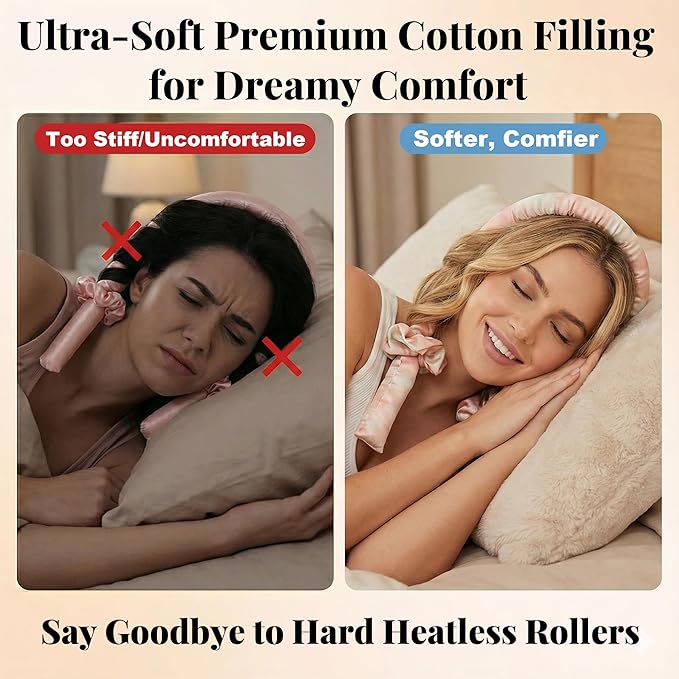 Heatless Curls Overnight, Heatless Hair Curler for Sleep in Waves, No Heat Curling Rod Headband Overnight Set, Soft Damage-Free, Comfortable Sleep in, for Long or Short Hair