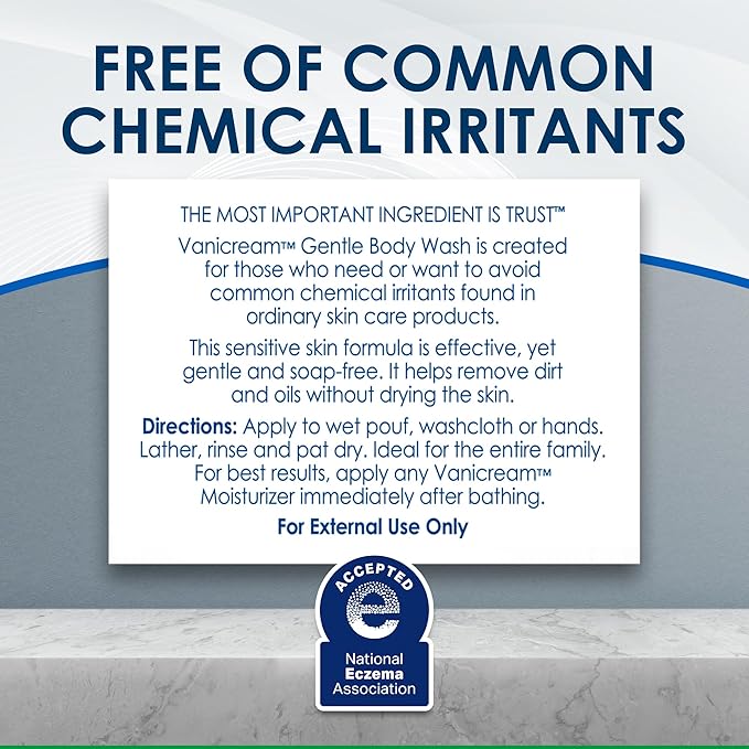 Vanicream Gentle Body Wash -12 fl oz - Formulated Without Common Irritants for Those with Sensitive Skin