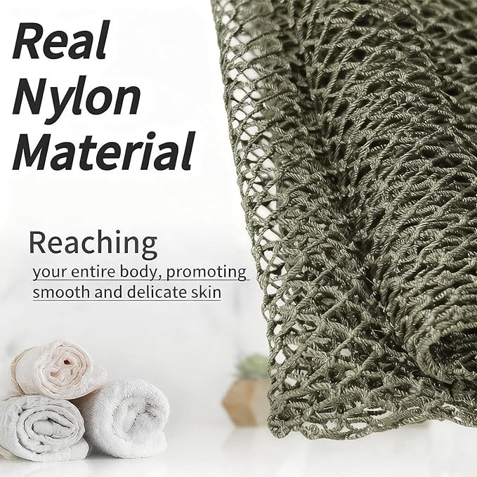 African Net Sponge Authentic, African Exfoliating Sponge Real African Net Black Owned, African Bath Sponge Back Scrubber, Body Exfoliator Shower Bath Accessories (Moss Green)
