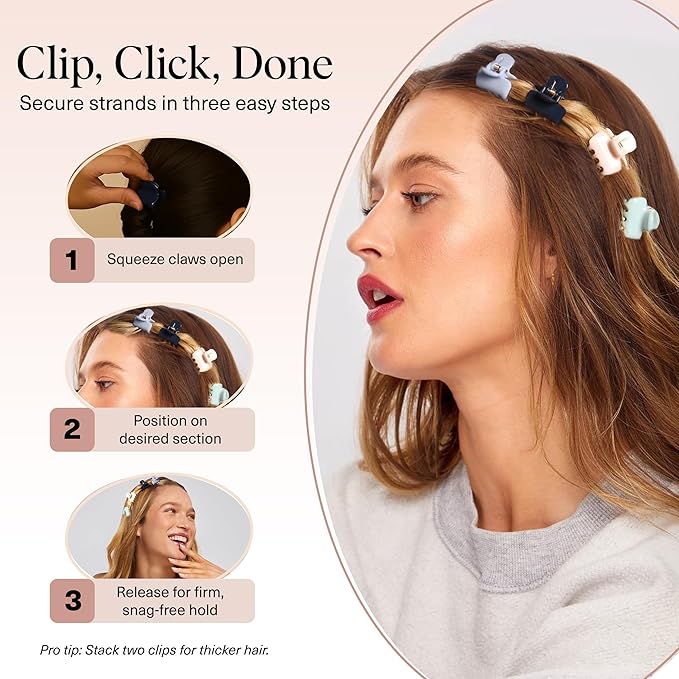 Kitsch Small Hair Clips for Women and Girls – Mini Claw Clips – Hair Accessories – Daily Styling, Recycled, Garden Bouquet | Ideal Gifts for Women – 8pc Set