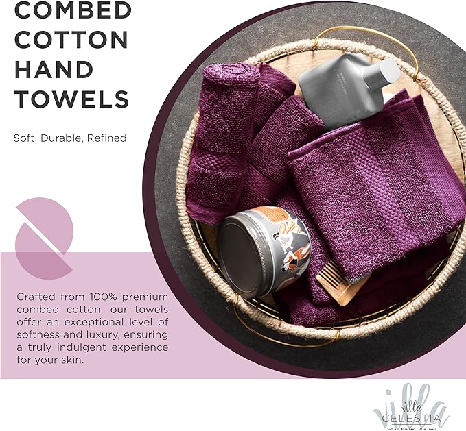 100% Cotton Bath Towel Set of 18-4 Bath Towels, 6 Hand Towels, 8 Wash Cloths, Sustainable, Soft, Highly Absorbent, Combed Cotton 18 Piece Set for Hotels, Spa, Bathroom, Dorm, Burgandy