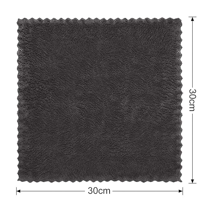 Syhood 12 Pieces Face Wash Cloth 12 x 12 in Makeup Remover Cloths Towel Coral Velvet Facial Microfiber Soft Fast Drying Facial Cleansing Towel for Face(Dark Grey)