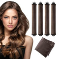 Heatless Curls Overnight with Satin Head Scarf, Velvet Hair Rollers for Blowout Look, No Heat Curling Rod for Long Thick Hair, Soft Sleep In Flexi Rods