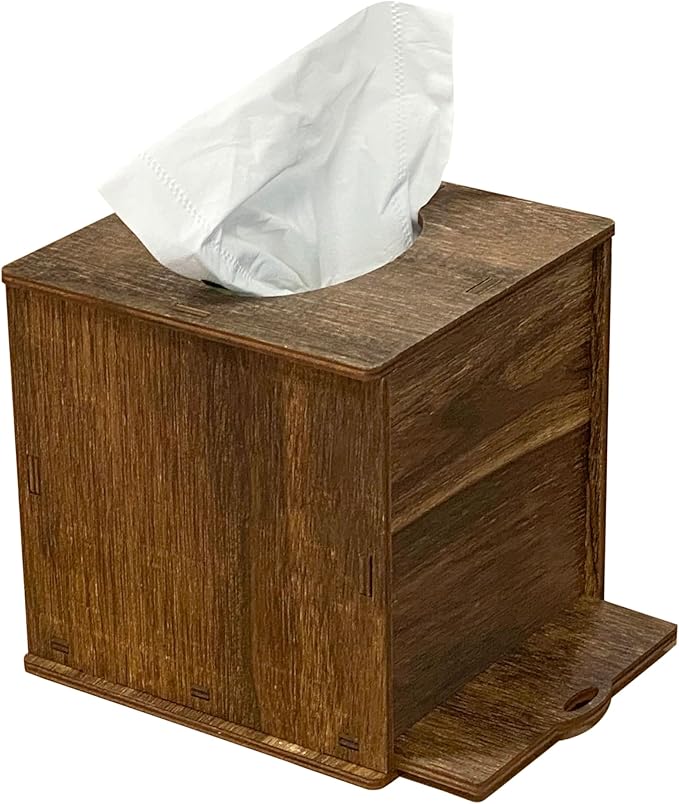 6 Pack Square Tissue Box Cover (6 x 6 x 6 inches) Rustic Wood Tissue Box Holder with Slidingout Bottom Wooden Tissue Box Cover Cube for Tabletop Stands Bathroom Bedroom Dinner Table