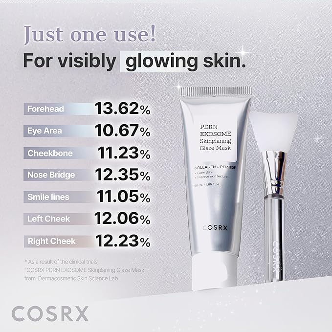 COSRX PDRN Exosome Glaze Wrapping Mask for Face with Salmon DNA PDRN, Easy Peel-Off Overnight Mask for Glass Skin, 1.69 fl. Oz, Korean Skin Care
