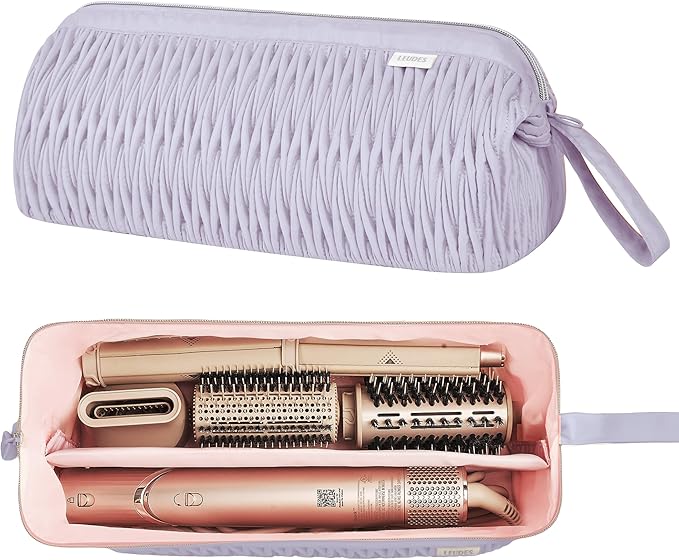 Leudes Dy son Travel Case for Shark Hair Dryer Airstraight Flex Style Hair Attachment Tool Organizer Accessories Air Wrap Flat Curling Iron Carrying Case (Lavender)