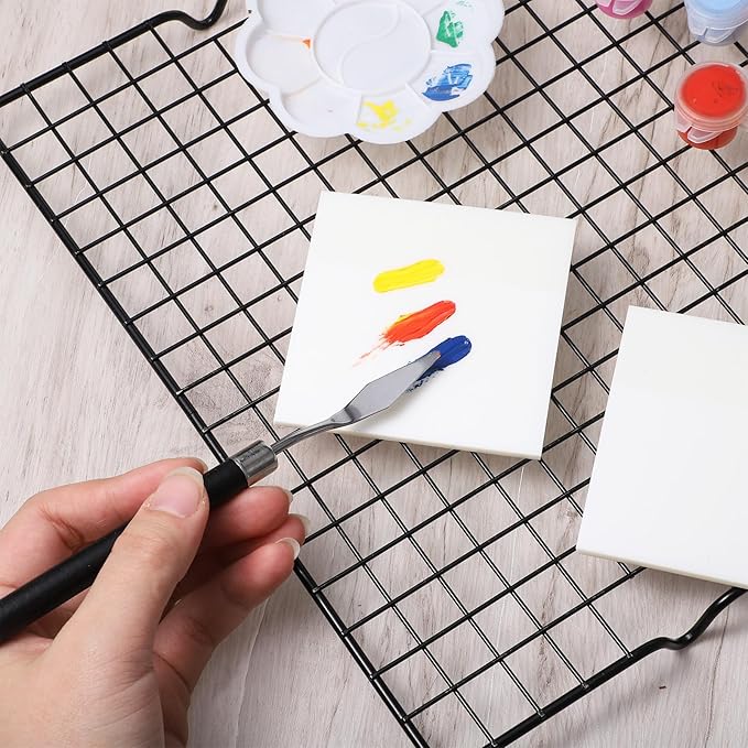 100 Pcs Disposable Nail Polish Palette Paper with Stirring Rod, 2.95 x 2.95 Inch Double-Sided Waterproof Mixing Sheets, Portable Nail Art Design Palette for Gel Polish, Acrylic, Makeup Blending