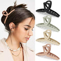 Big Hair Claw Clips Large Matte Butterfly Hair Clips for Women 5.1" Oversize Hair Clip for Long Thick Hair Barrette Accessories for Women's and Girl's 4 PCS (black,light green,pink,khaki)