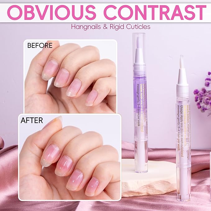 2PCS Cuticle Oil Pen for Nails,Nail Oil Pen for Nail Care,Cuticle Oil for Nails with Nail File,Nail Oil Cuticle Prevent Dry Cracking and Hangnails,Deep Nourishment(Lavender & Osmanthus flowers)