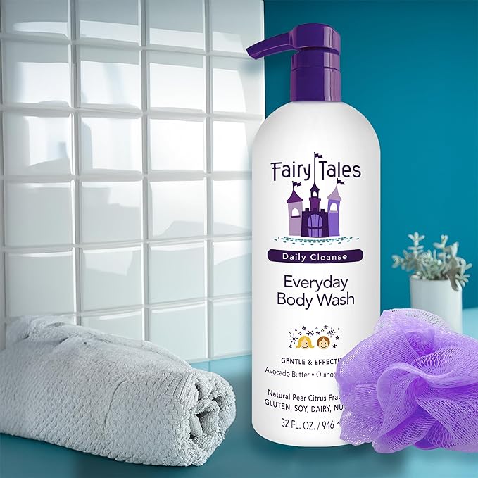 Fairy Tales Daily Cleanse Kids Body Wash | Kids Soap With Gentle, Clean Natural Ingredients | Sulfate Free, Silicone Free, Body Wash for Boys and Girls - 32 oz.
